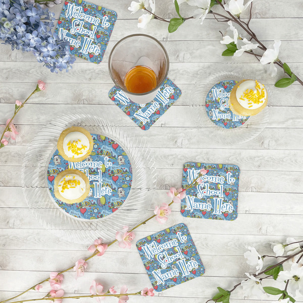 Welcome to School Plastic Party Appetizer & Dessert Plates - In Context