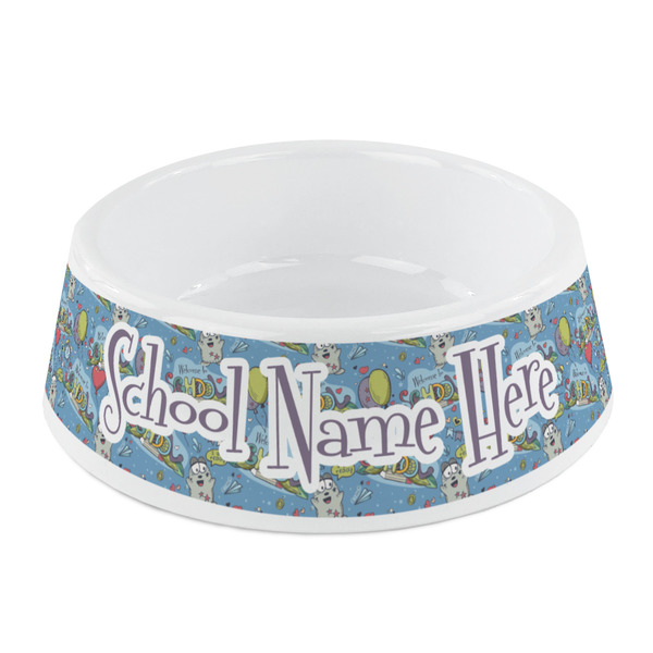 Custom Welcome to School Plastic Dog Bowl - Small (Personalized)