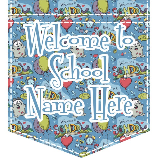 Custom Welcome to School Iron On Faux Pocket (Personalized)