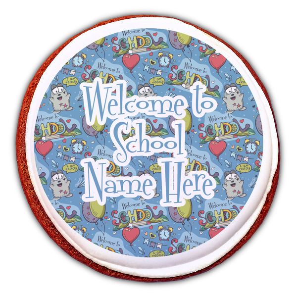 Welcome to School Printed Icing Circle - Large - On Cookie