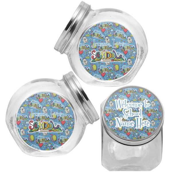 Welcome to School Puppy Treat Jar - Top Left Right