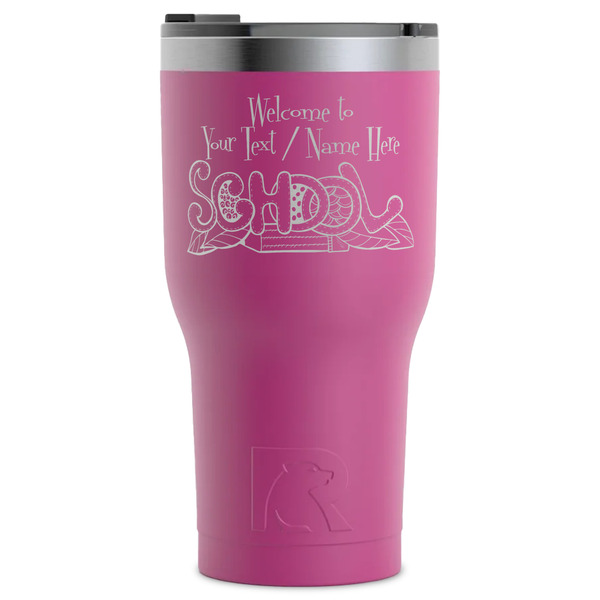 Custom Welcome to School RTIC Tumbler - Magenta - Laser Engraved - Single-Sided (Personalized)