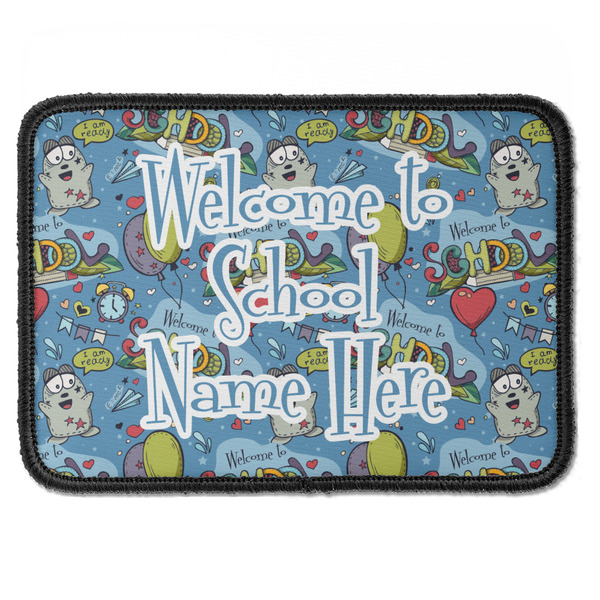 Custom Welcome to School Iron On Rectangle Patch w/ Name or Text