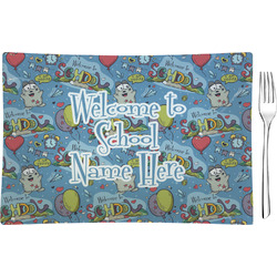 Welcome to School Rectangular Glass Appetizer / Dessert Plate - Single or Set (Personalized)