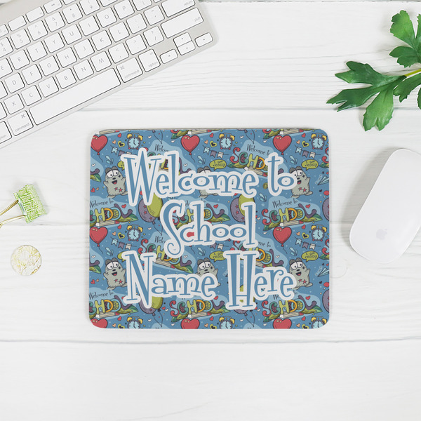 Welcome to School Rectangular Mouse Pad - LIFESTYLE 2