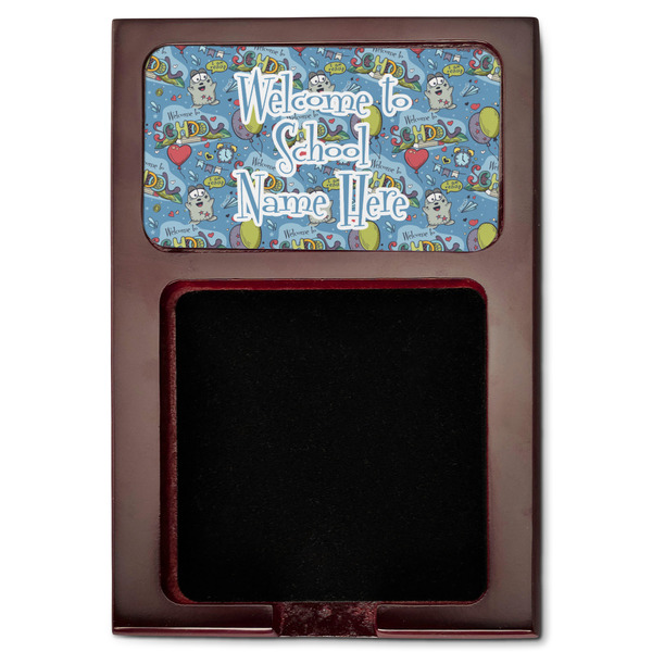 Welcome to School Red Mahogany Sticky Note Holder - Flat