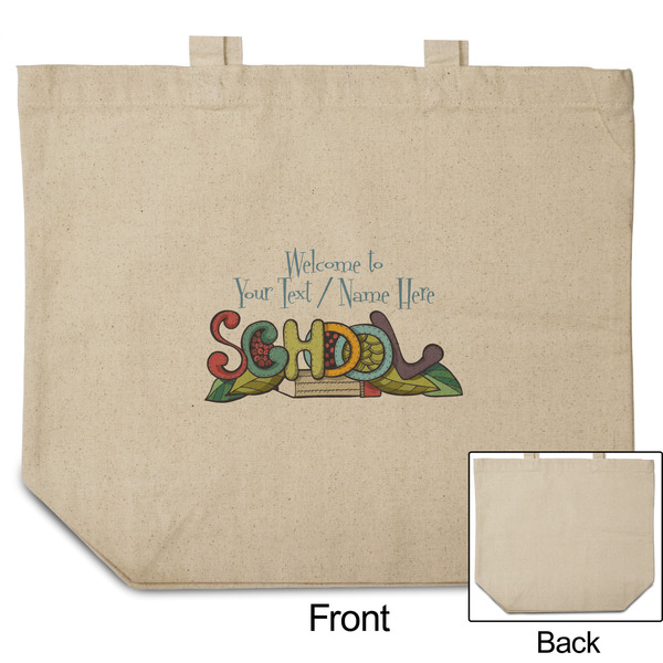 Welcome to School Reusable Cotton Grocery Bag - Front & Back View