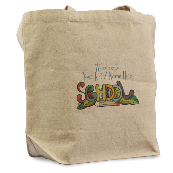 Custom Welcome to School Reusable Cotton Grocery Bag - Single (Personalized)