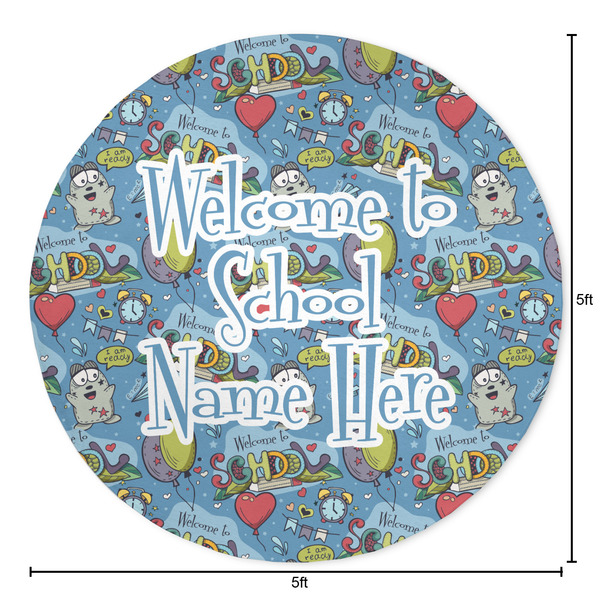 Welcome to School Round Area Rug - Size