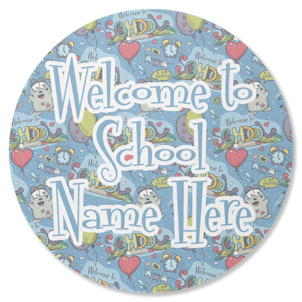 Custom Welcome to School Round Rubber Backed Coaster (Personalized)