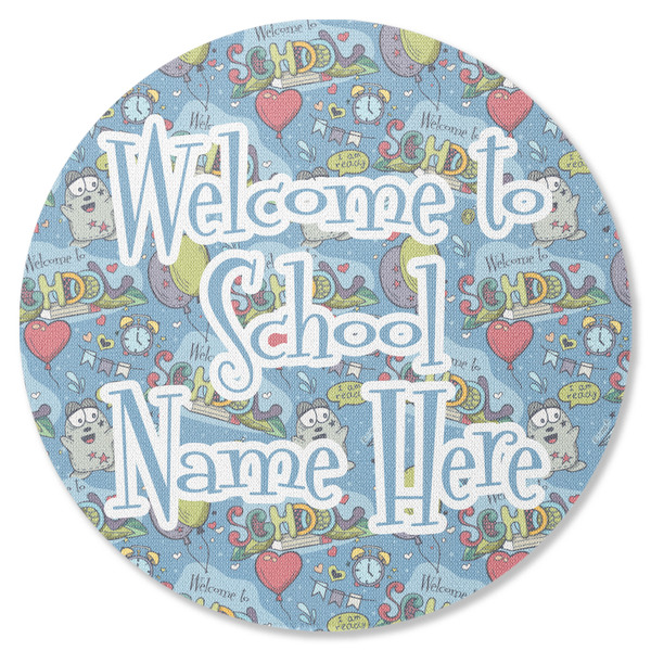 Welcome to School Round Coaster Rubber Back - Single