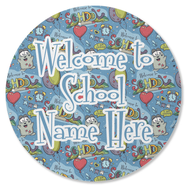 Welcome to School Round Coaster Rubber Back - Single