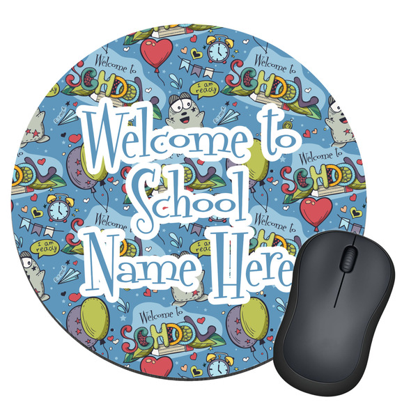 Custom Welcome to School Round Mouse Pad (Personalized)