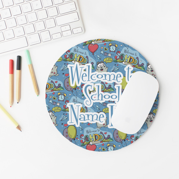 Welcome to School Round Mousepad - LIFESTYLE 2