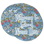 Welcome to School Round Paper Coasters w/ Name or Text