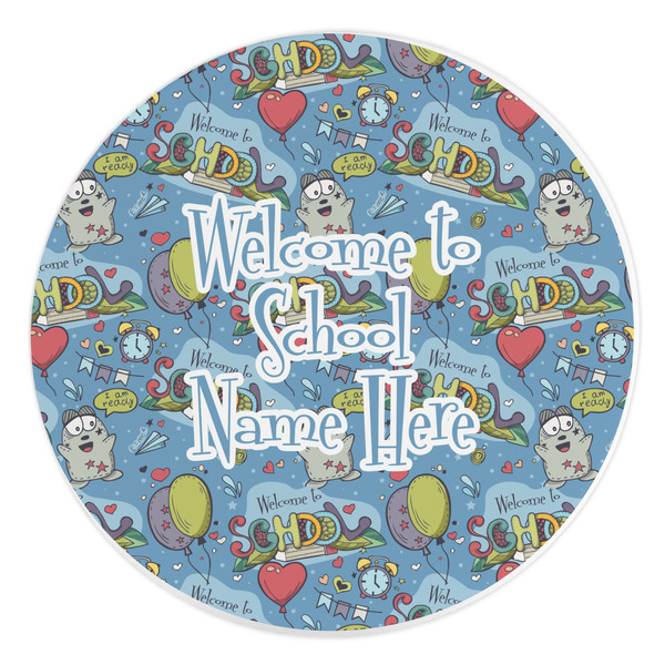 Custom Welcome to School Round Stone Trivet (Personalized)