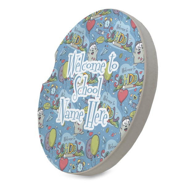 Welcome to School Sandstone Car Coaster - STANDING ANGLE