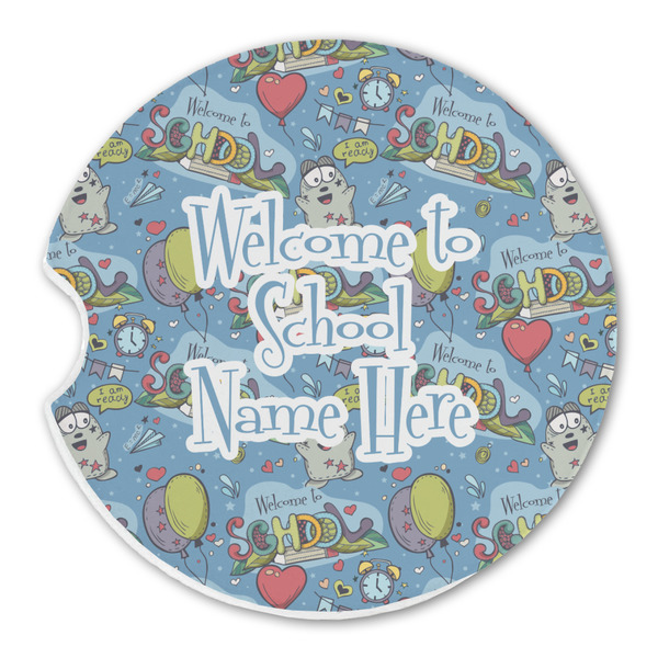 Custom Welcome to School Sandstone Car Coaster - Single (Personalized)