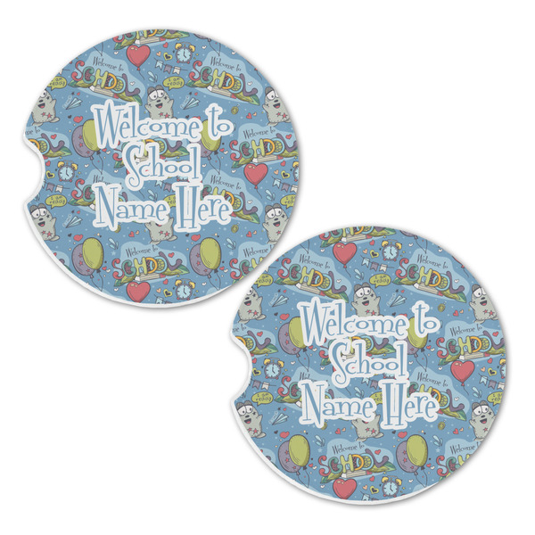 Welcome to School Sandstone Car Coasters - Set of 2