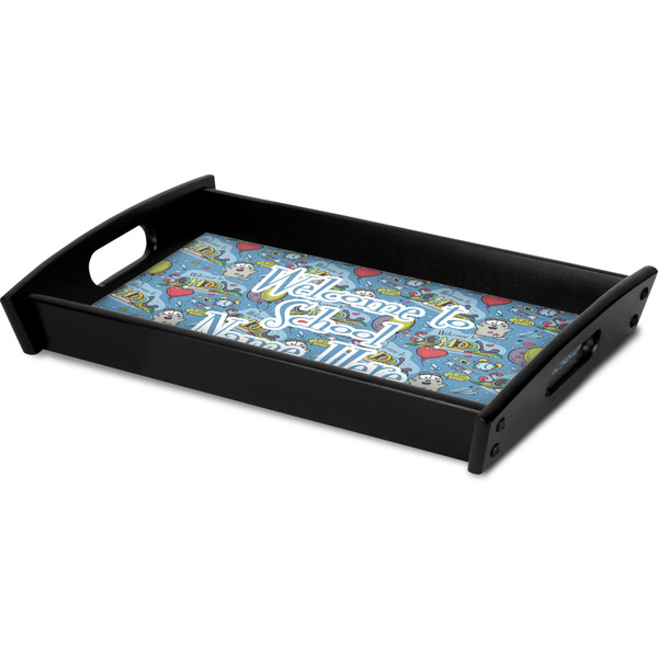 Welcome to School Serving Tray Black - Corner