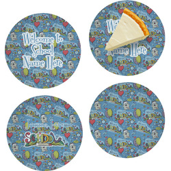 Welcome to School Set of 4 Glass Appetizer / Dessert Plate 8" (Personalized)