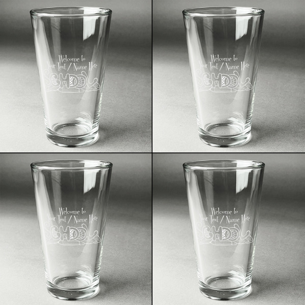 Welcome to School Set of Four Engraved Beer Glasses - Individual View
