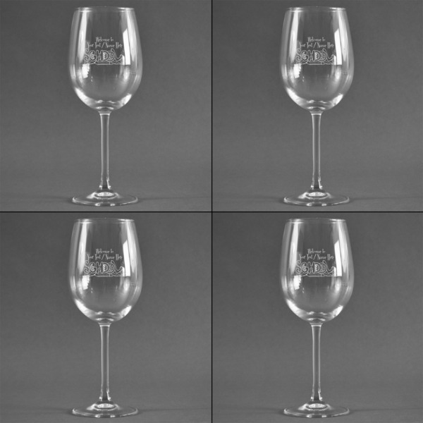 Welcome to School Set of Four Personalized Wineglasses (Approval)