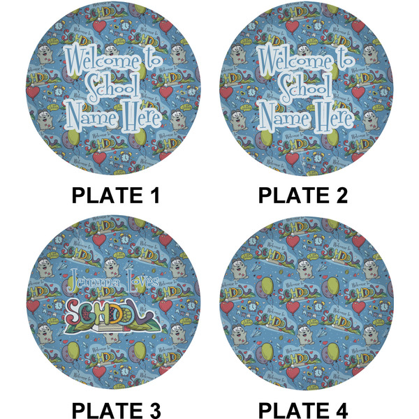 Welcome to School Set of Lunch / Dinner Plates (Approval)