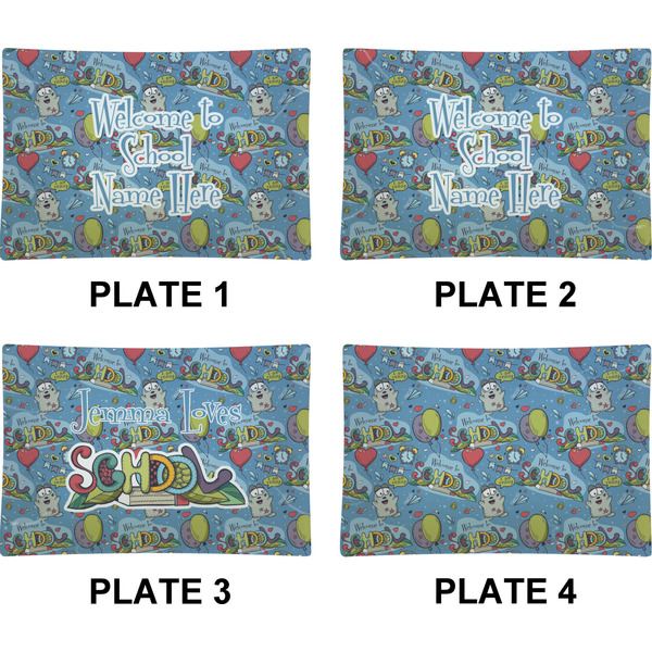 Welcome to School Set of Rectangular Appetizer / Dessert Plates (Approval)
