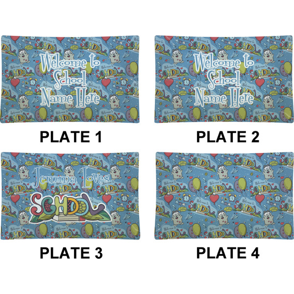 Welcome to School Set of Rectangular Dinner Plates (Approval)