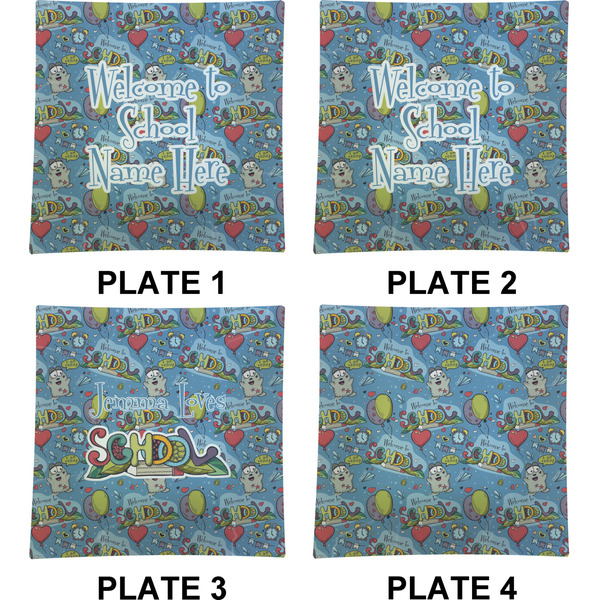 Welcome to School Set of Square Dinner Plates (Approval)