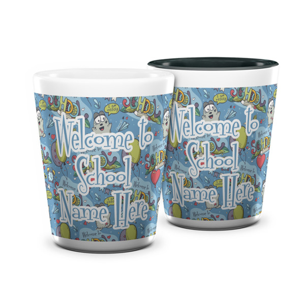 Custom Welcome to School Ceramic Shot Glass - 1.5 oz (Personalized)