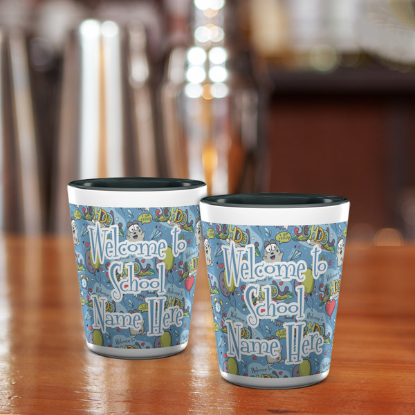 Welcome to School Shot Glass - Two Tone - LIFESTYLE