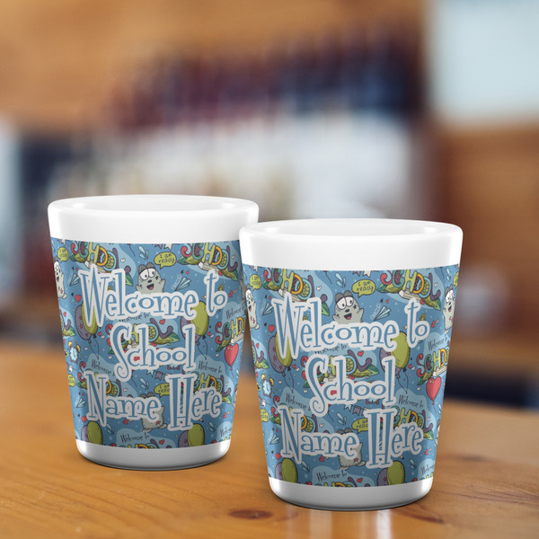 Welcome to School Shot Glass - White - LIFESTYLE