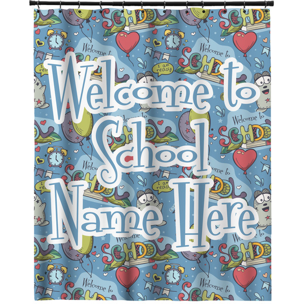 Custom Welcome to School Extra Long Shower Curtain - 70"x84" (Personalized)