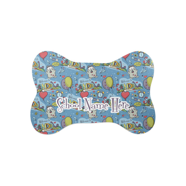 Custom Welcome to School Bone Shaped Dog Food Mat (Small) (Personalized)