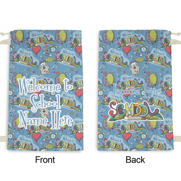 Welcome to School Small Laundry Bag - Front & Back View