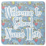 Welcome to School Square Rubber Backed Coaster (Personalized)