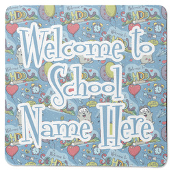 Welcome to School Square Rubber Backed Coaster (Personalized)