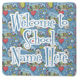 Welcome to School Square Rubber Backed Coaster (Personalized)
