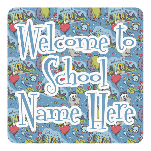 Custom Welcome to School Square Decal - Large (Personalized)