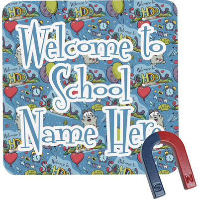 Welcome to School Square Fridge Magnet (Personalized)