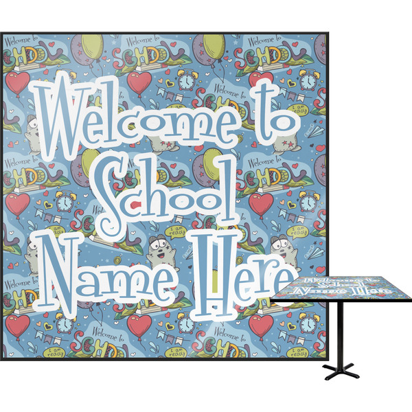 Custom Welcome to School Square Table Top (Personalized)