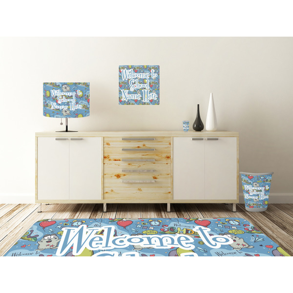 Welcome to School Square Wall Decal Wooden Desk