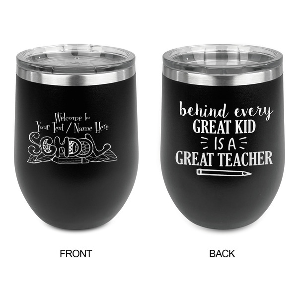 Welcome to School Stainless Wine Tumblers - Black - Double Sided - Approval