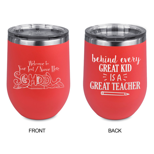Welcome to School Stainless Wine Tumblers - Coral - Double Sided - Approval