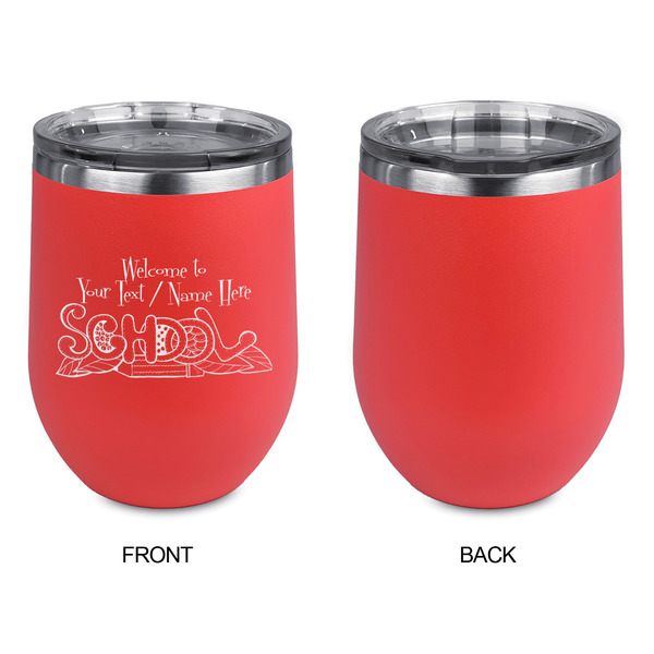 Welcome to School Stainless Wine Tumblers - Coral - Single Sided - Approval