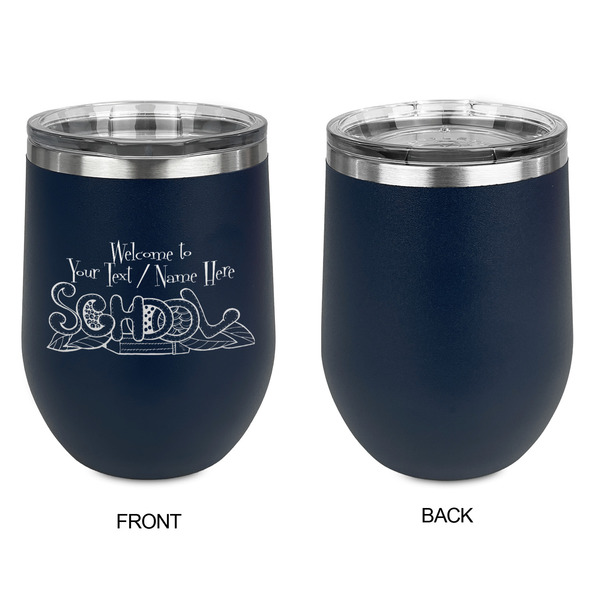 Welcome to School Stainless Wine Tumblers - Navy - Single Sided - Approval