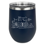 Welcome to School Stemless Stainless Steel Wine Tumbler - Navy - Single Sided (Personalized)
