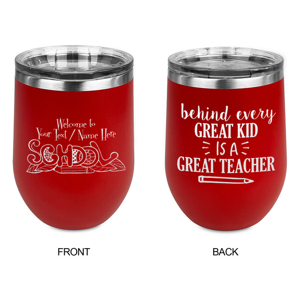 Welcome to School Stainless Wine Tumblers - Red - Double Sided - Approval